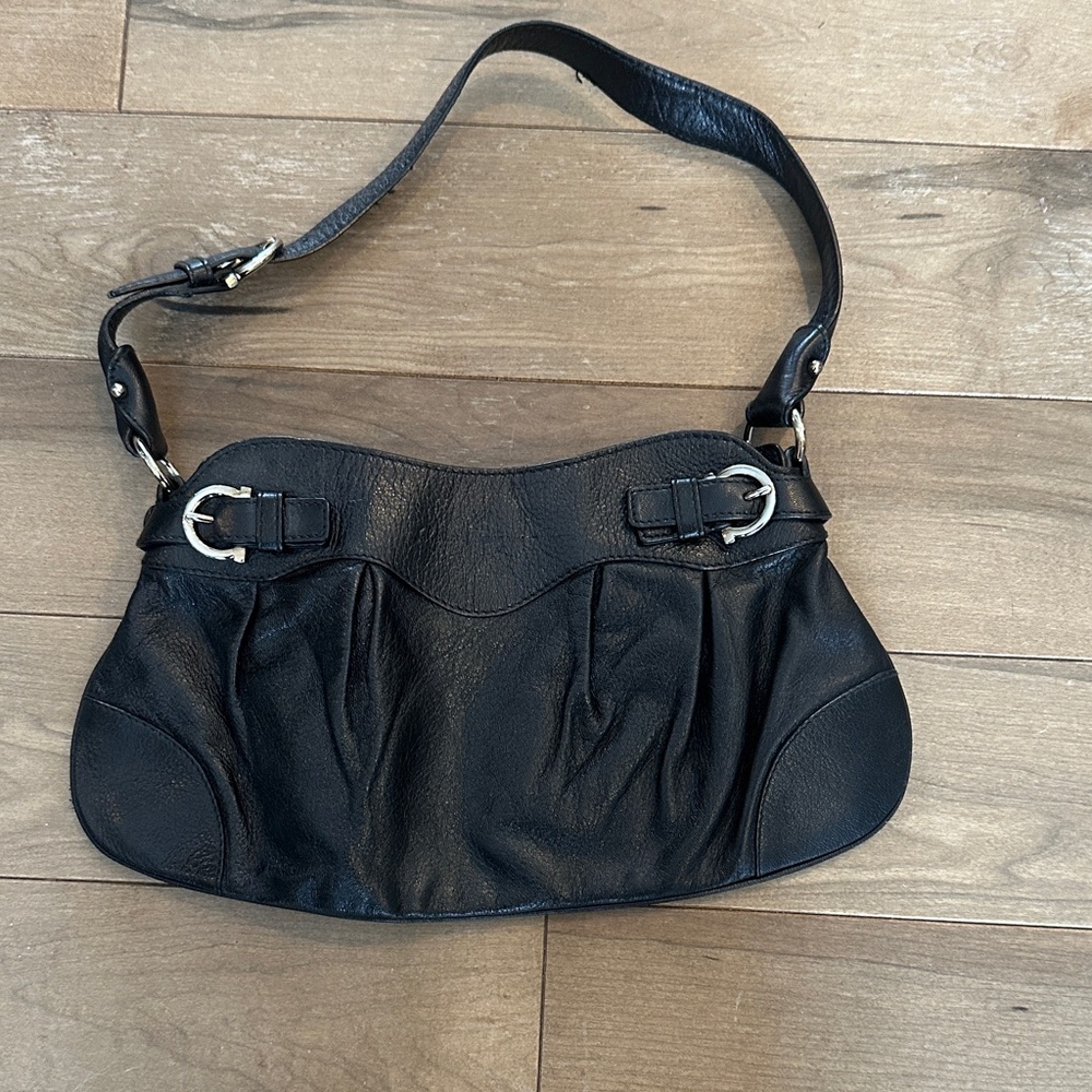 Salvatore Ferragamo Black Leather Shoulder Bag